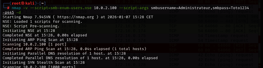 Scan Nmap / terminal d'exploitation