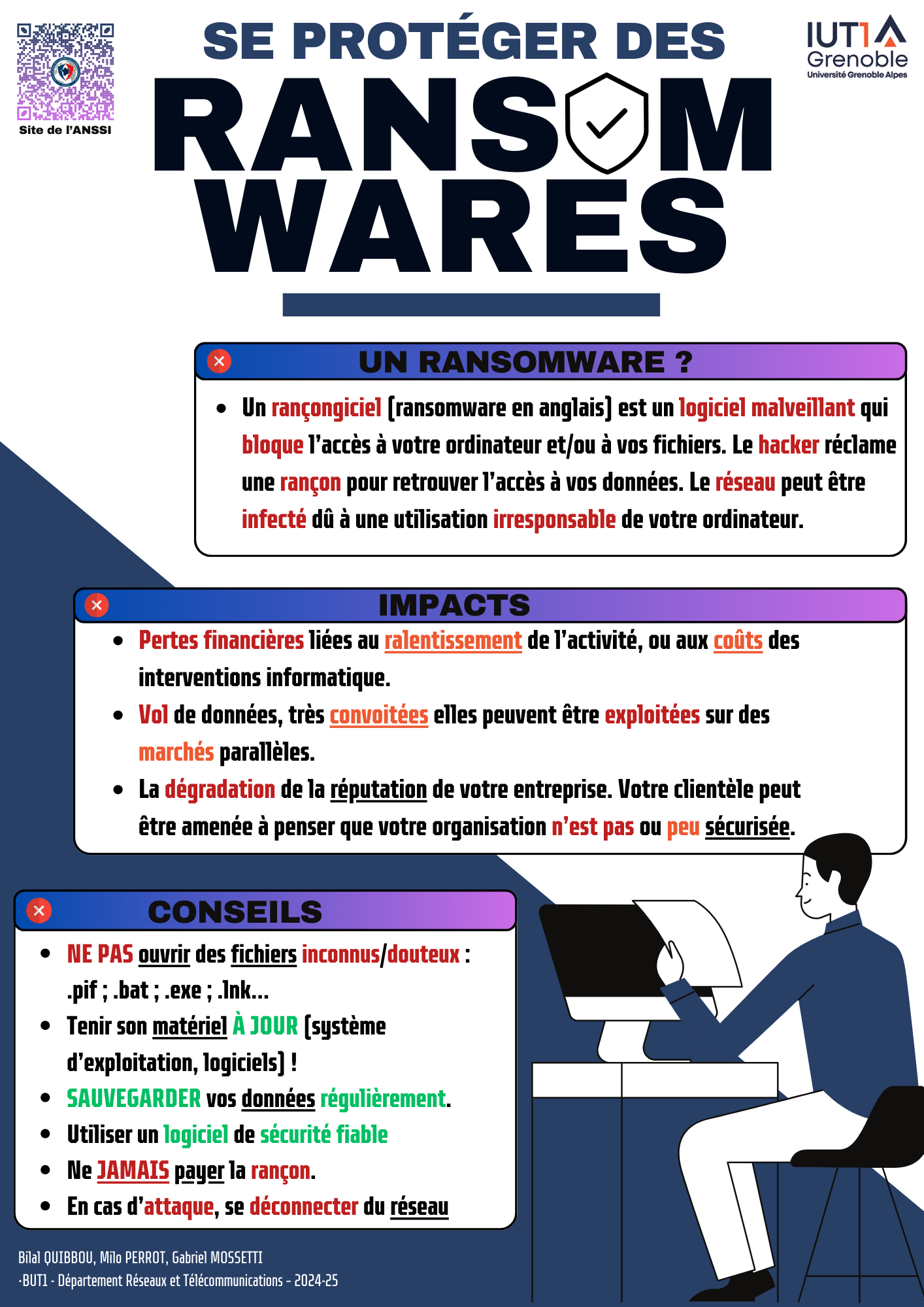 Affiche de sensibilisation aux ransomwares